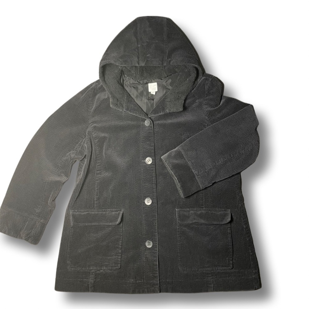 J Jill warm hooded corduroy coat XL